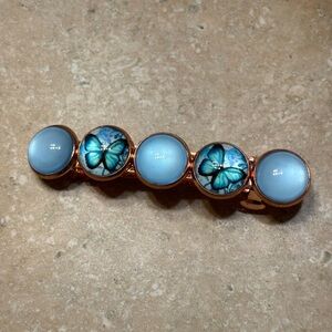 Blue Butterfly 🦋 Cabochon Barrette